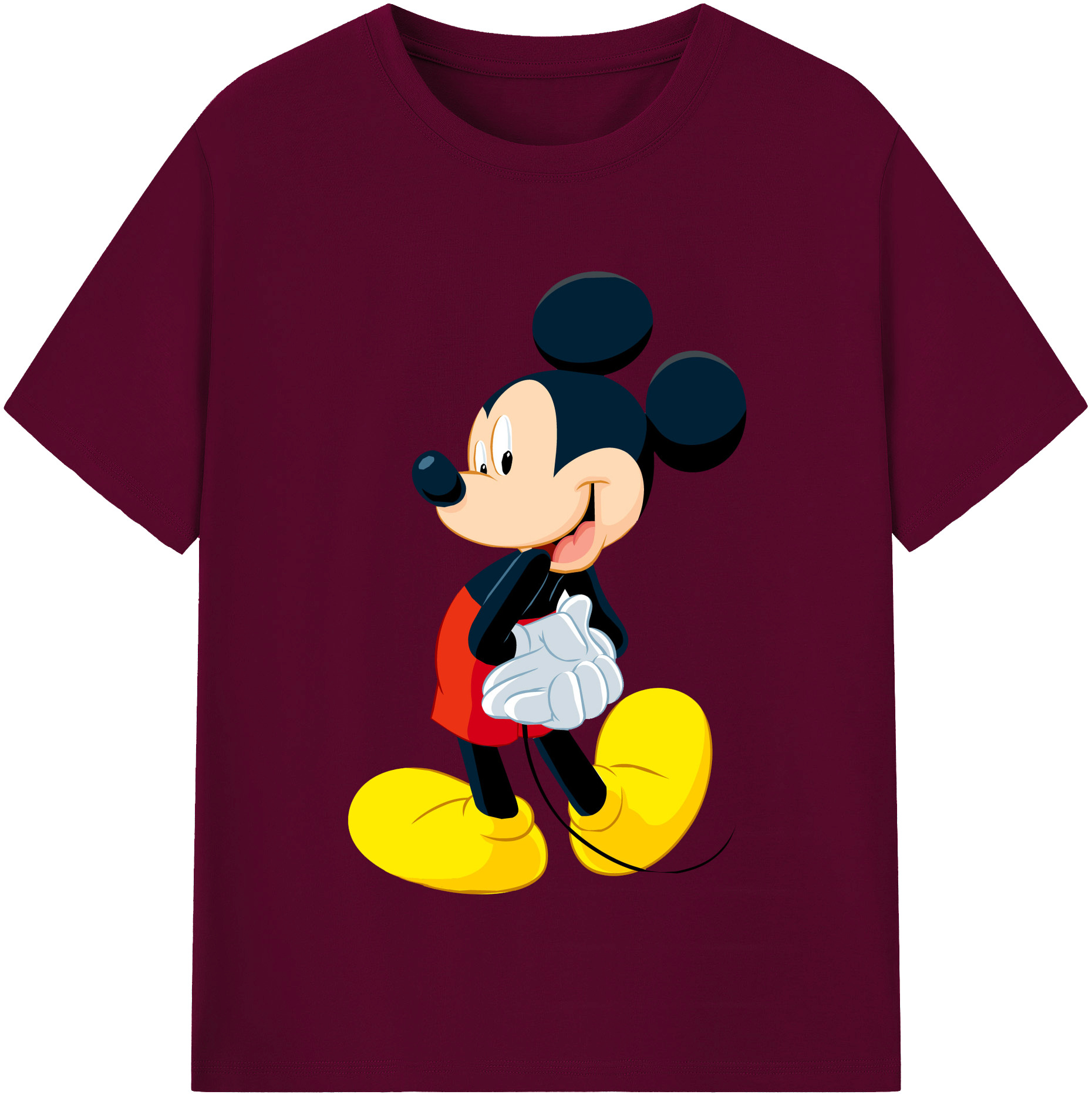 （画像用） ミッキーマウス Mickey Mouse レディースカジュアルプリントTシャツ（綿100％）